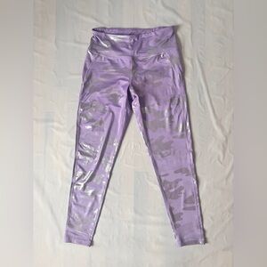 Refuge Lavender camo leggings metallic shiny back zip pocket Junior girl's  L